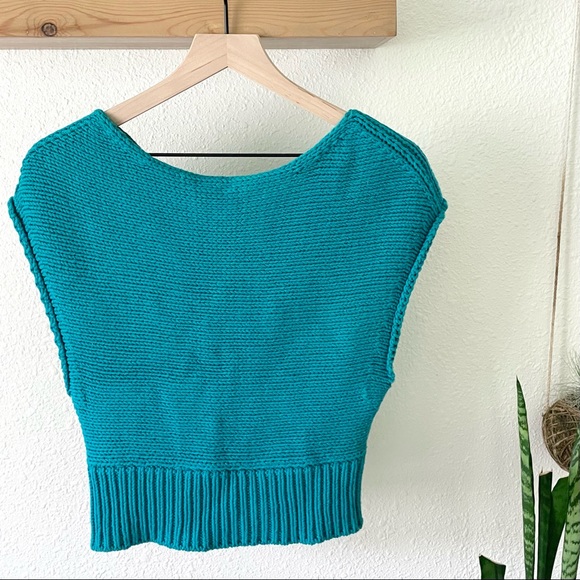 Moth teal colored knit top - Picture 2 of 8